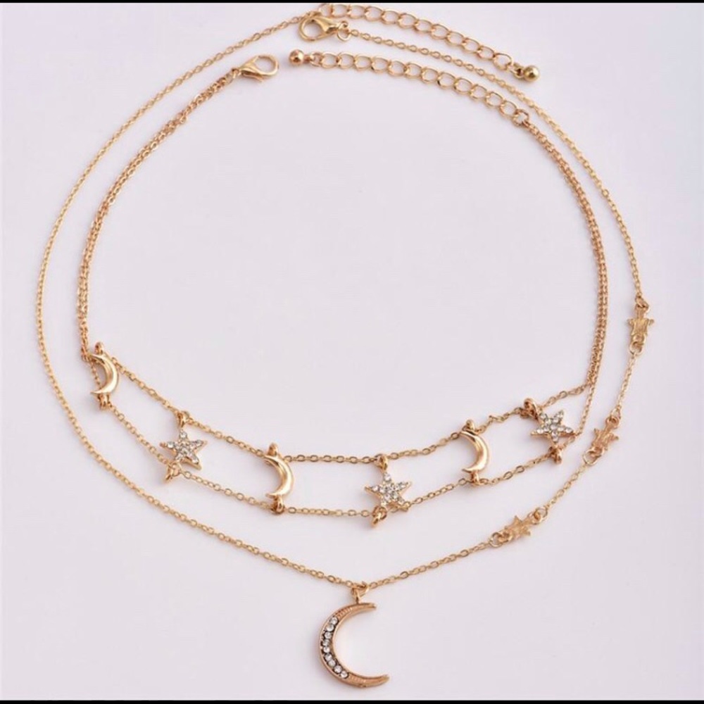 🦋4/30$$$ moon and star double choker - Picture 3 of 3